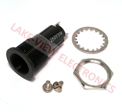 INDICATOR LAMP HOLDER 125V BLACK NICKEL SCREW TYPE 0.691&quot; MNT HOLE