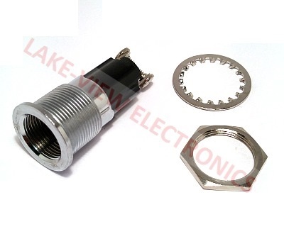 INDICATOR LAMP HOLDER 125V POLISHED CHROME SCREW TYPE 0.691&quot; MNT HOLE