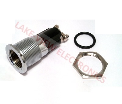 INDICATOR LAMP HOLDER 125V POLISHED CHROME SCREW TYPE 0.691&quot; MNT HOLE