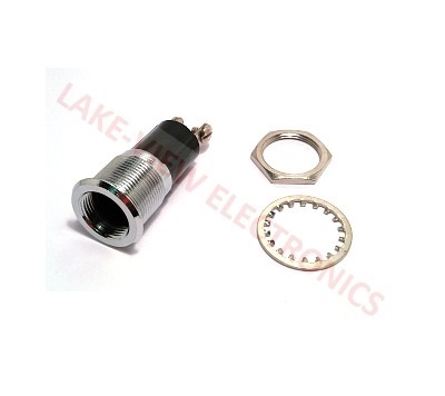 INDICATOR LAMP HOLDER 125V POLISHED CHROME SCREW TYPE 0.691&quot; MNT HOLE