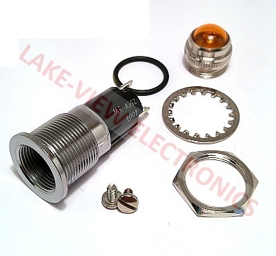 INDICATOR LAMP HOLDER 125V AMBER SCREW TYPE 0.691&quot; MNT HOLE