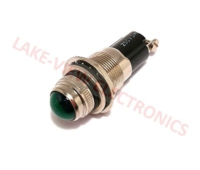 INDICATOR LAMP HOLDER 125V GREEN SCREW TYPE 0.691" MNT HOLE