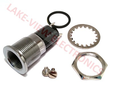 INDICATOR LAMP HOLDER 125V POLISHED CHROME SCREW TYPE 0.691&quot; MNT HOLE