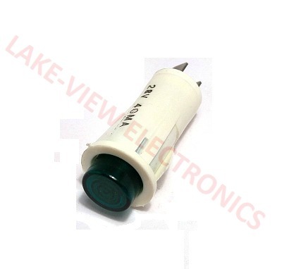 INDICATOR LAMP 28V GREEN INCAND 0.187" Q.C. TERMINALS SNAP MNT