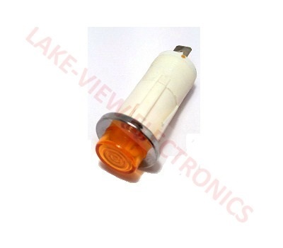 INDICATOR LAMP 125V AMBER NEON 0.187" Q.C. TERMINALS SNAP MNT