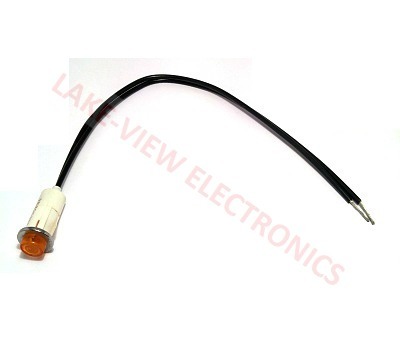 INDICATOR LAMP 125V AMBER NEON 10" LEADS SNAP MNT