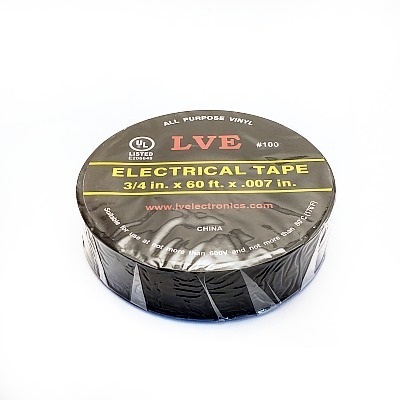 TAPE 3/4&quot; X 60FT BLACK PVC