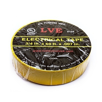TAPE 3/4&quot; X 60FT YELLOW PVC