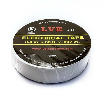 TAPE 3/4" X 60FT WHITE PVC