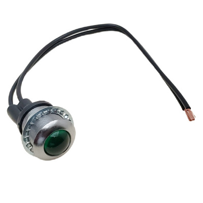 INDICATOR PILOT LIGHT 12V GREEN INCAND 3/4" MNT STEM