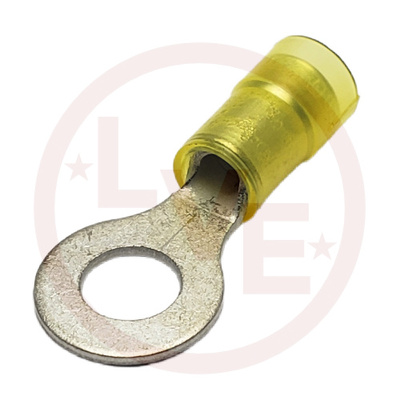 TERMINAL RING 12-10 AWG 1/4&quot; STUD INSULATED YELLOW