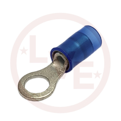 TERMINAL RING 18-14 AWG #10 INSULATED BLUE