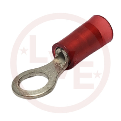 TERMINAL RING 22-18 AWG #10 STUD INSULATED RED