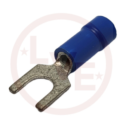 TERMINAL FORK 16-14 AWG #10 STUD INSULATED BLUE