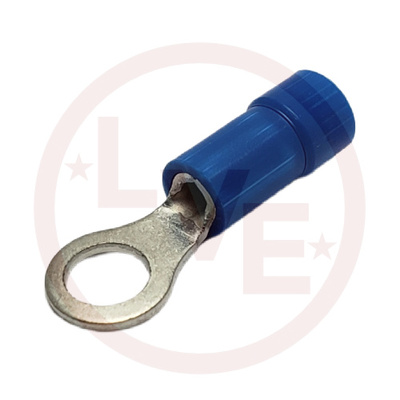 TERMINAL RING 16-14 AWG #10 STUD INSULATED BLUE