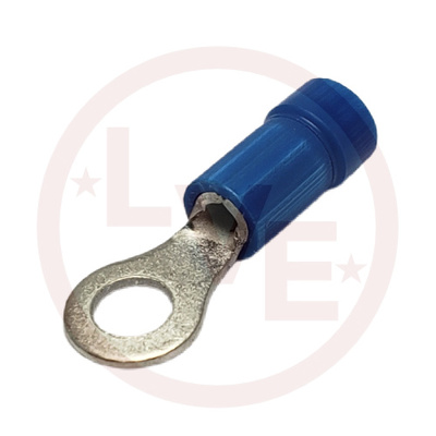 TERMINAL RING 16-14 AWG #8 INSULATED BLUE