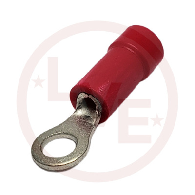 TERMINAL RING 22-18 AWG #6 STUD INSULATED RED