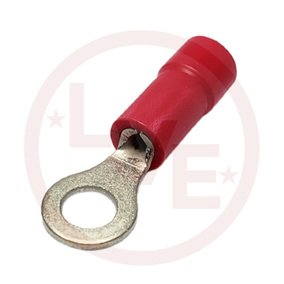 TERMINAL RING 22-18 AWG #8 STUD INSULATED RED