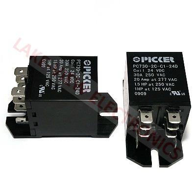 RELAY 24VDC 30A DPDT SIDE FLANGE MOUNT  W/QUICK CONNECT TERMINALS POWER RELAY