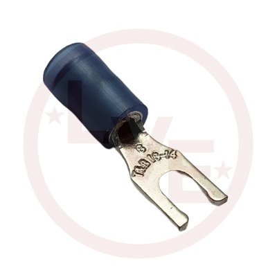 TERMINAL FORK LOCKING 18-14 AWG #6 STUD INSULATED BLUE TIN PLATED