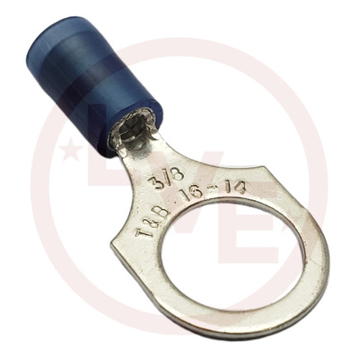 TERMINAL RING 18-14 AWG 3/8&quot; STUD NYLON INSULATED BLUE TIN PLATED