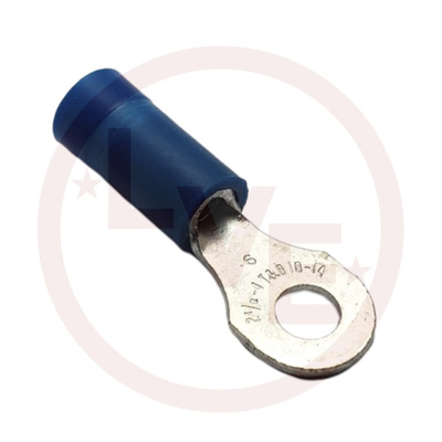 TERMINAL RING 18-14 AWG #6 STUD VINYL INSULATED BLUE TIN PLATED