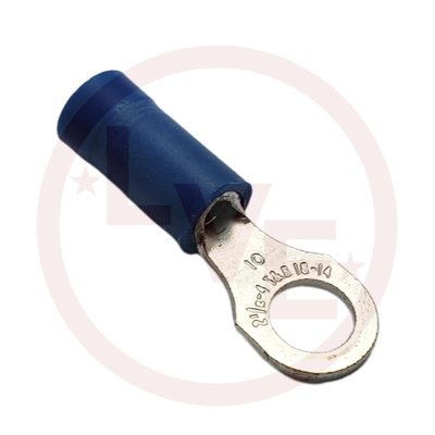 TERMINAL RING 18-14 AWG #10 STUD VINYL INSULATED BLUE TIN PLATED
