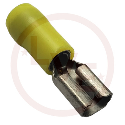 TERMINAL QDC FEMALE 12-10 AWG .250 X .032 NYLON INSULATED YELLOW TIN PLATED