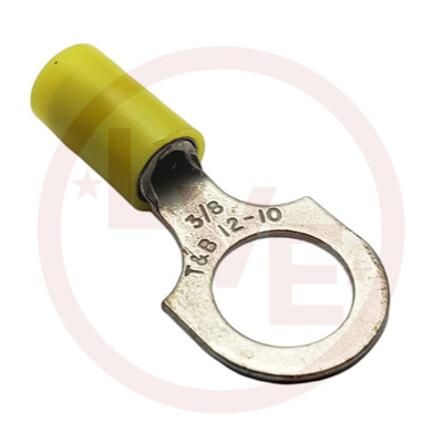 TERMINAL RING 12-10 AWG 3/8" STUD NYLON INSULATED YELLOW TIN PLATED