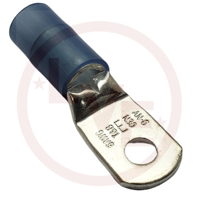 TERMINAL RING 6AN #10 STUD NYLON INSULATED BLUE TIN PLATED