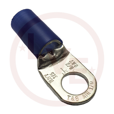 TERMINAL RING 1/0AN AWG 1/2&quot; STUD NYLON INSULATED BLUE TIN PLATED