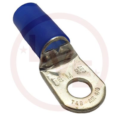 TERMINAL RING 4/0AN AWG 1/2&quot; STUD NYLON INSULATED BLUE TIN PLATED