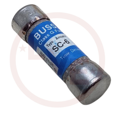 BUSSMANN BK/SC-6 FUSE 6A 600VAC TIME DELAY .41X1.31 CLASS G BULK
