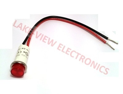 INDICATOR 28V RED LED 6" LEADS PNL MT LIGHT