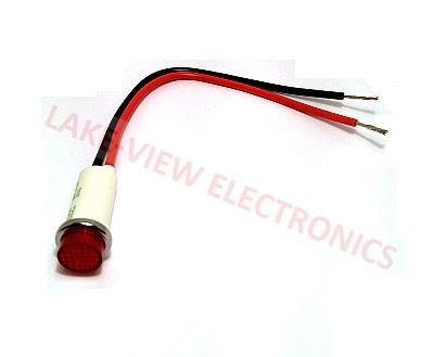 INDICATOR 28V RED LED 6" LEADS PNL MT LIGHT