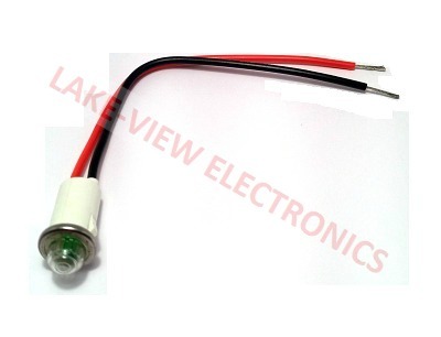 INDICATOR 28V GREEN LED 6&quot; LEADS PNL LIGHT