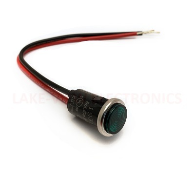 INDICATOR 28V GREEN LED 6&quot; LEADS PNL MT LIGHT