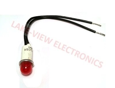 INDICATOR 28V RED INCAND 6" LEADS PNL LIGHT