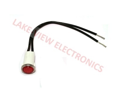 INDICATOR 125V RED NEON 6&quot; LEADS PNL LIGHT