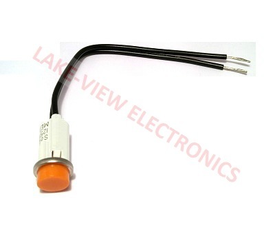 INDICATOR 125V AMBER NEON 6" LEADS PNL LIGHT