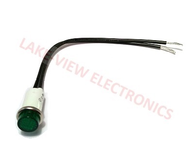 INDICATOR 125V GREEN NEON 6" LEADS PNL LIGHT