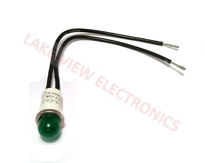 INDICATOR 125V GREEN NEON 6" LEADS PNL LIGHT