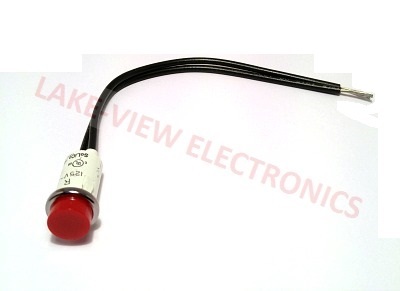 INDICATOR 125V RED NEON 6" LEADS PNL LIGHT