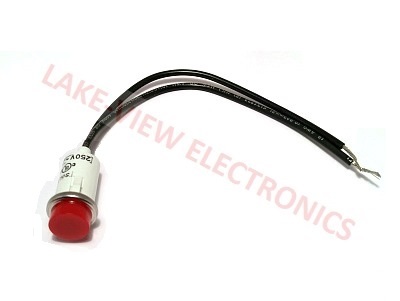 INDICATOR 250V RED NEON 6" LEADS PNL LIGHT