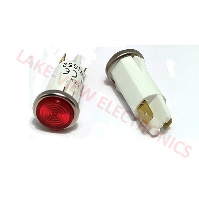 INDICATOR 14V RED INCAND 0.187" Q.C. TABS PNL LIGHT