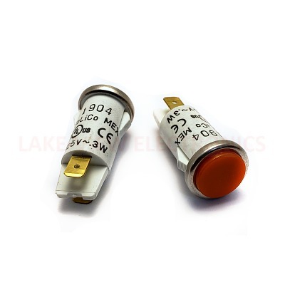 INDICATOR 125V AMBER NEON 0.187" Q.C. TABS PNL MOUNT