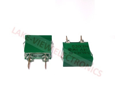 INDICATOR 14V GREEN INCAND 0.187&quot; Q.C. TABS PNL LAMP