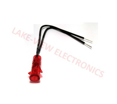 INDICATOR 125V RED NEON 6" LEADS PNL LIGHT