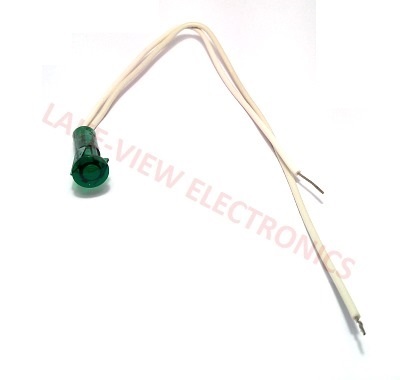 INDICATOR 125V GREEN NEON ONE 8" LEAD ONE 10" LEAD PNL LIGHT