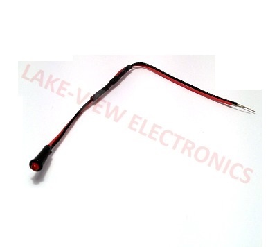 INDICATOR 14V RED LED 6&quot; LEADS